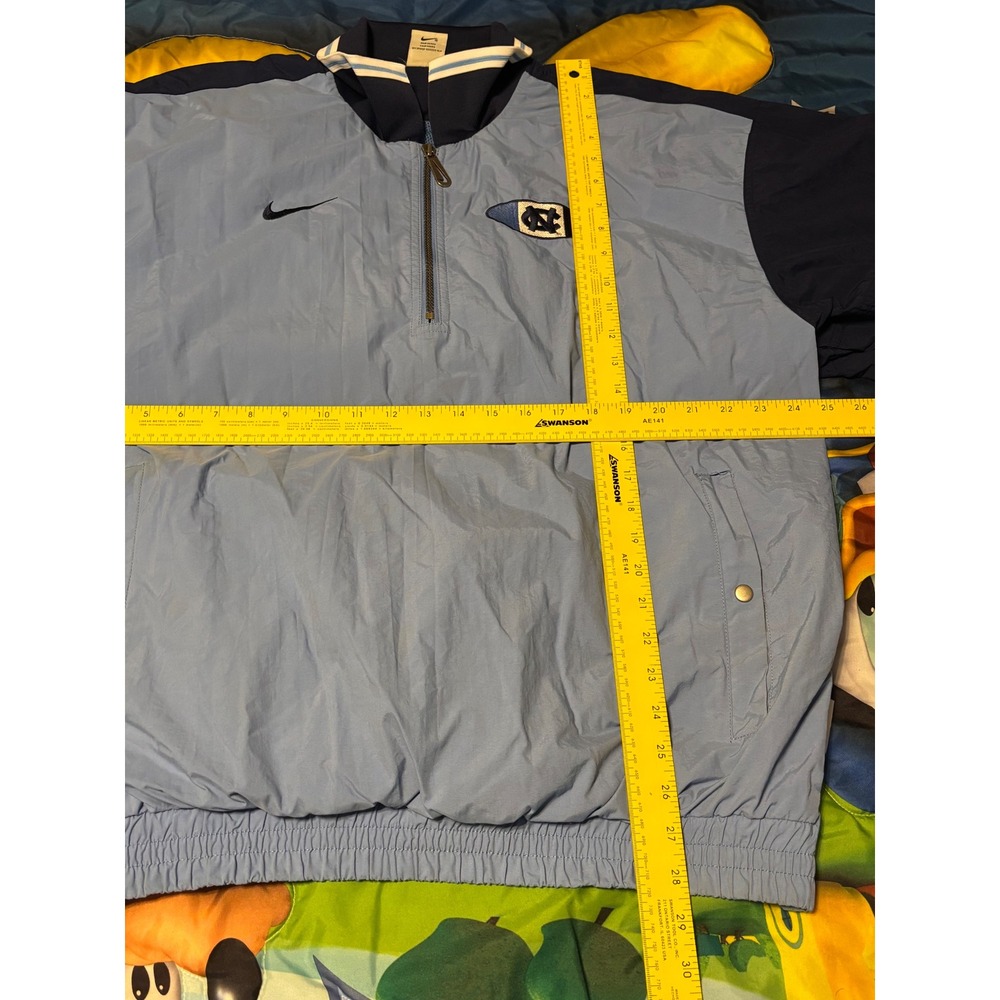 Vintage Nike Team UNC Tar Heels Quarter Zip Windbreaker Jacket Blue Mens Large - Picture 8 of 8